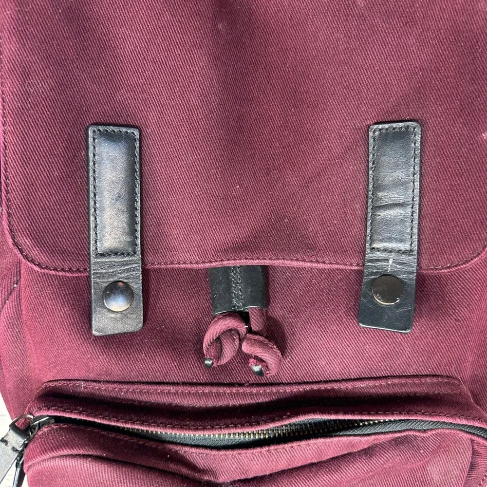 Everlane Modern Snap Backpack Burgundy Twill Laptop Bag Minimalist School Travel